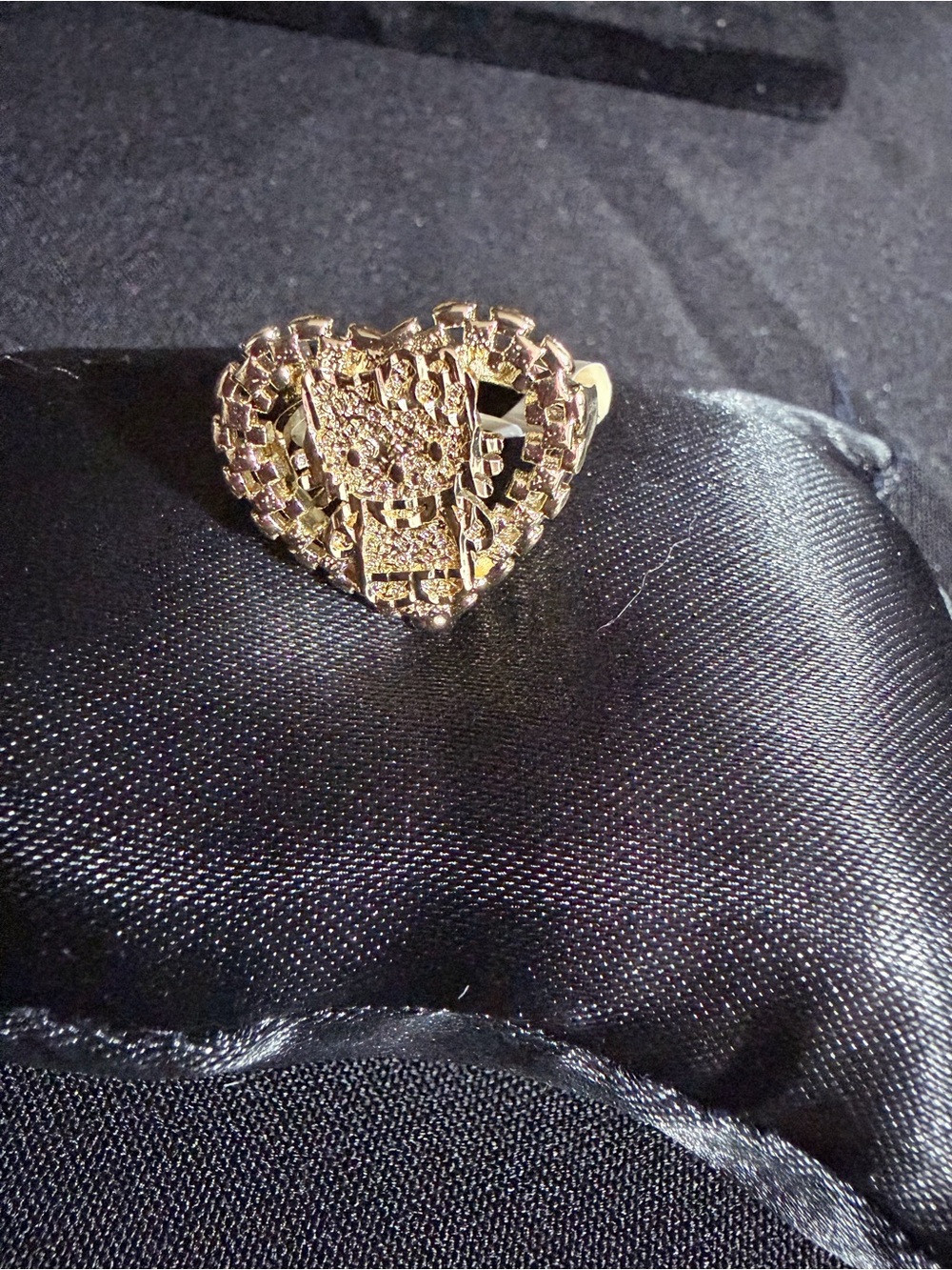 Gold plated Heart hello kitty Ring - Women Jewelry